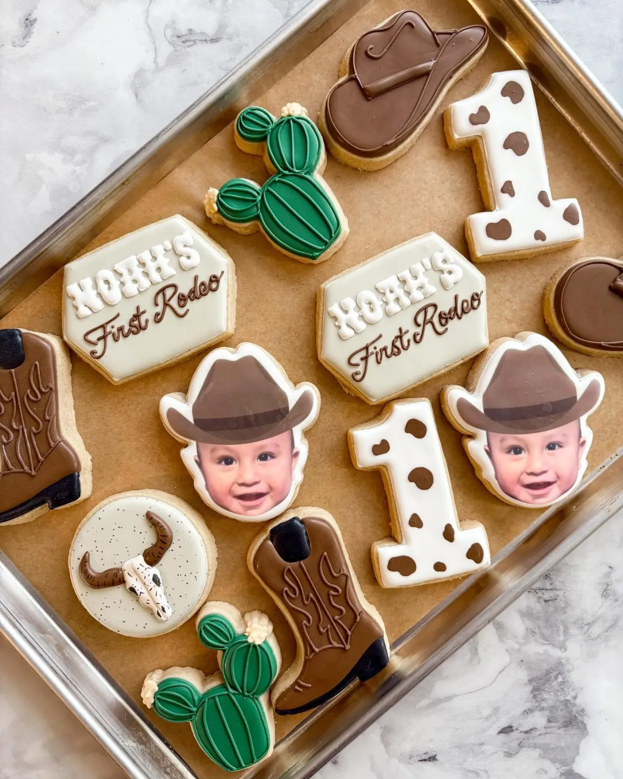 Western first rodeo decorated cookies